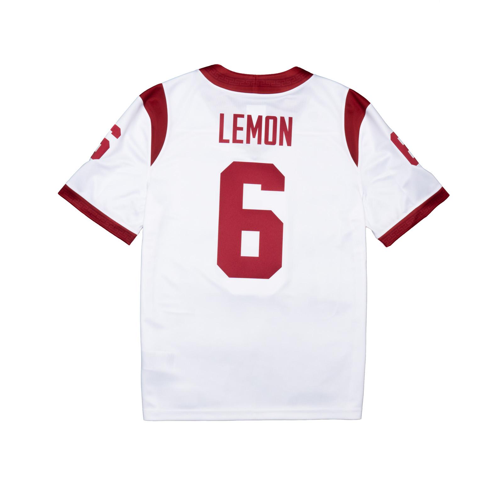 USC Trojans Men's Nike White #6 Makai Lemon Football Jersey | USC